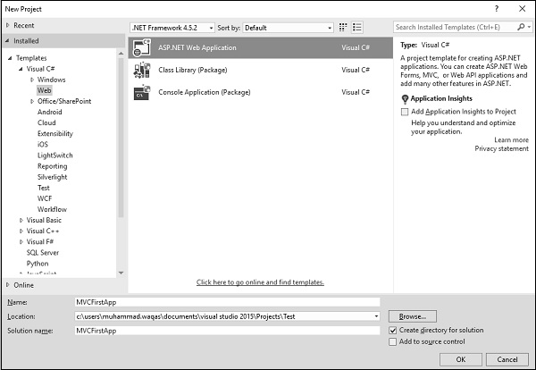 آموزش ایجاد اولین پروژه ASP.Net MVC5