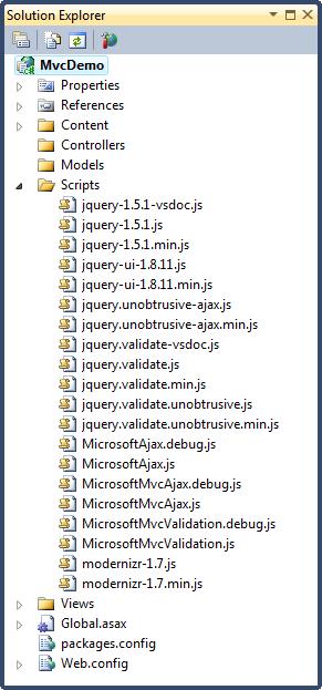 پوشه Scripts در ASP.Net MVC