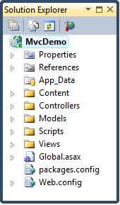 پوشه های موجود در یک نرم افزارASP.Net MVC