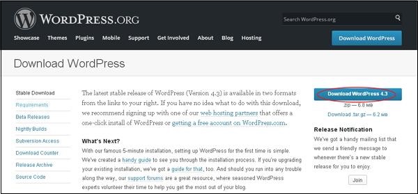 آموزش دانلود وردپرس WordPress