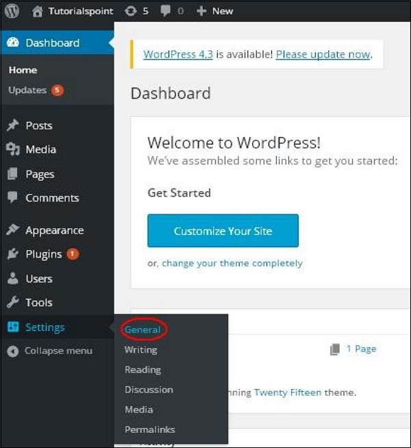 آموزش تنظیمات عمومی پنل ادمین وردپرس WordPress