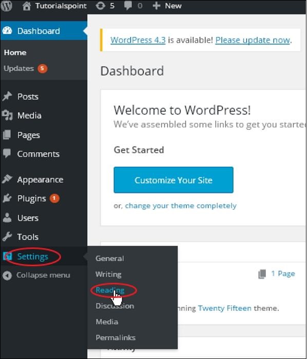 آموزش تنظیمات نوشتن (Reading) وردپرس WordPress