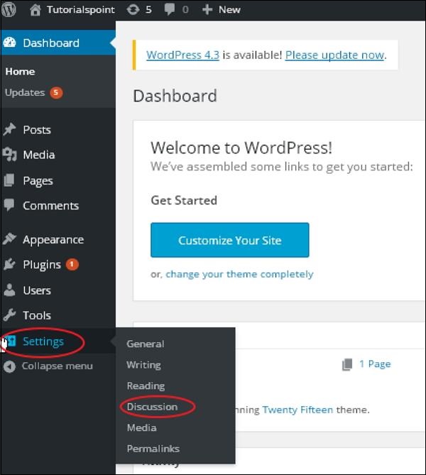 آموزش تنظیمات بخش گفتگو پنل ادمین وردپرس WordPress